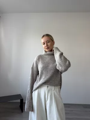 Pletený sveter Togas beige