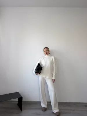 Úpletový komplet beige