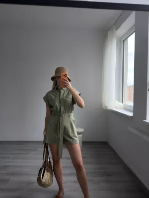 Krátky overal Khaki