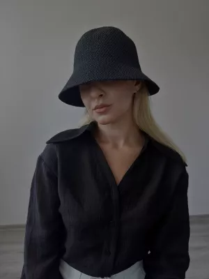 Slamený klobúk black