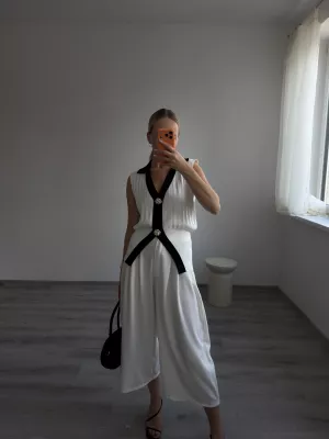 Biele nohavice culotte