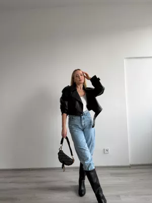 Koženková bunda Moa black