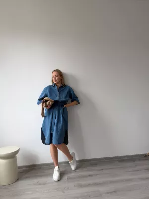 Midi denimové šaty