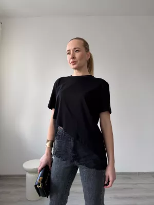 Tričko s čipkou black