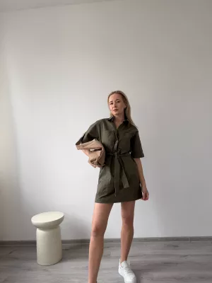 Denimové šaty khaki